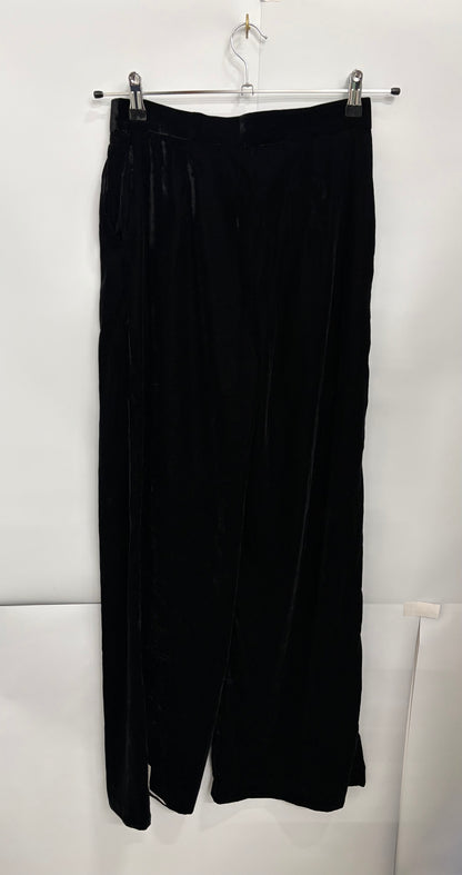 Nobody's Child Black High-Waisted Wide Leg Velvet Trousers Size 8 - BNWT
