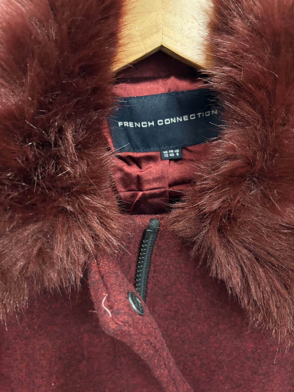 French Connection Red Wool-Blend Women’s Jacket Size 12