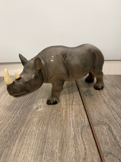 Vintage Melba Ware Ceramic Rhinoceros Figurine