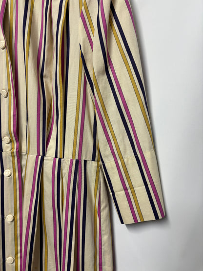 Vintage Multicoloured Striped Shirt Dress