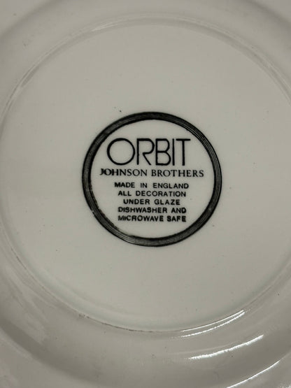 Vintage Johnson Brothers Orbit Red/White 12-Piece Teaset