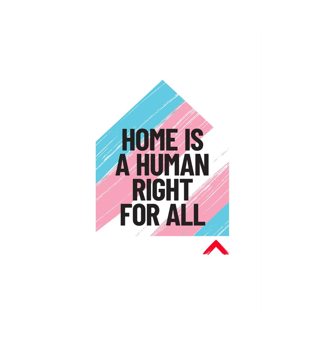 White Home is a Human Right for All A3 Art Print