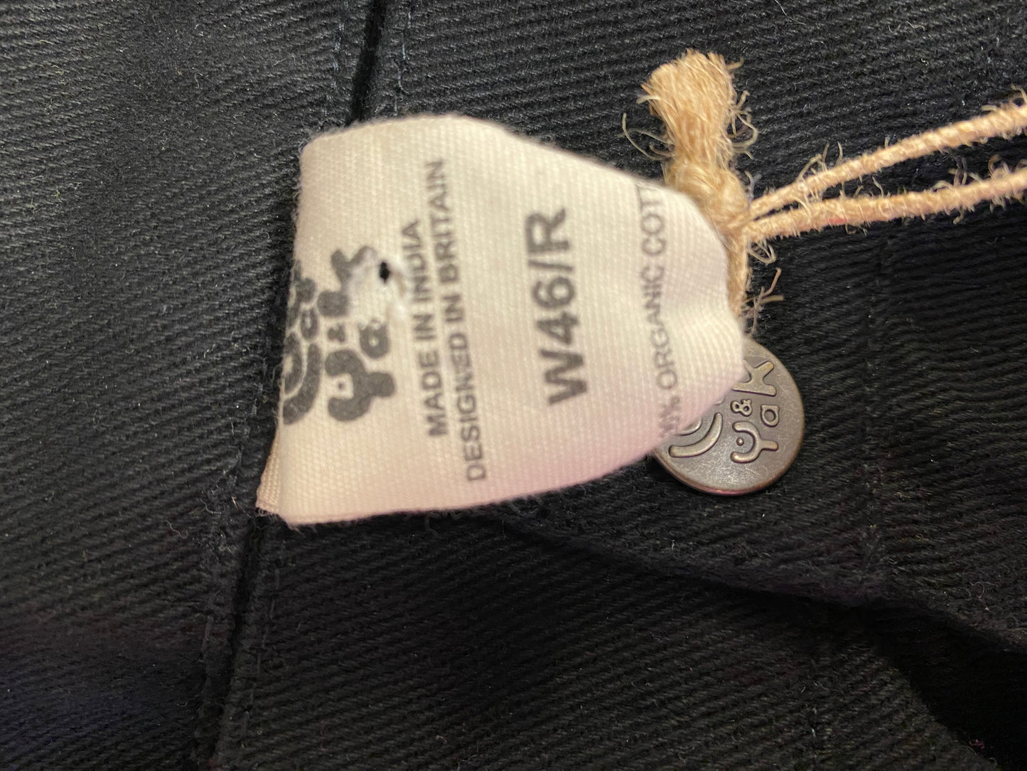 BNWT Lucy and Yak Cole Baggy Wide Leg Denim Jeans Black Size 46R