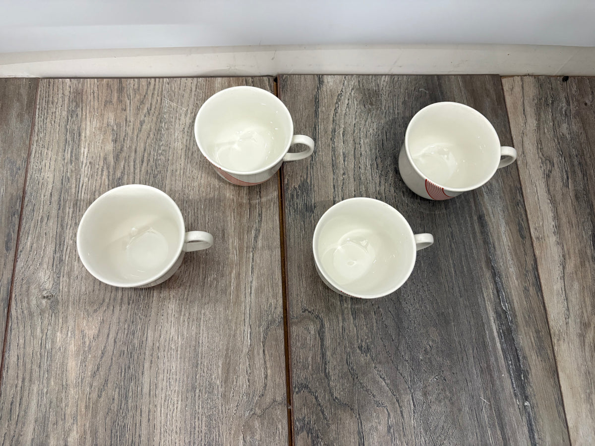 Vintage Johnson Brothers Orbit Red/White 12-Piece Teaset