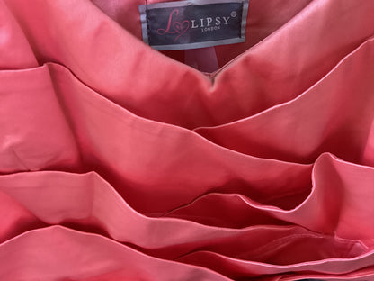 Lipsy Pink & Grey Sleeveless Party Dress Size 12