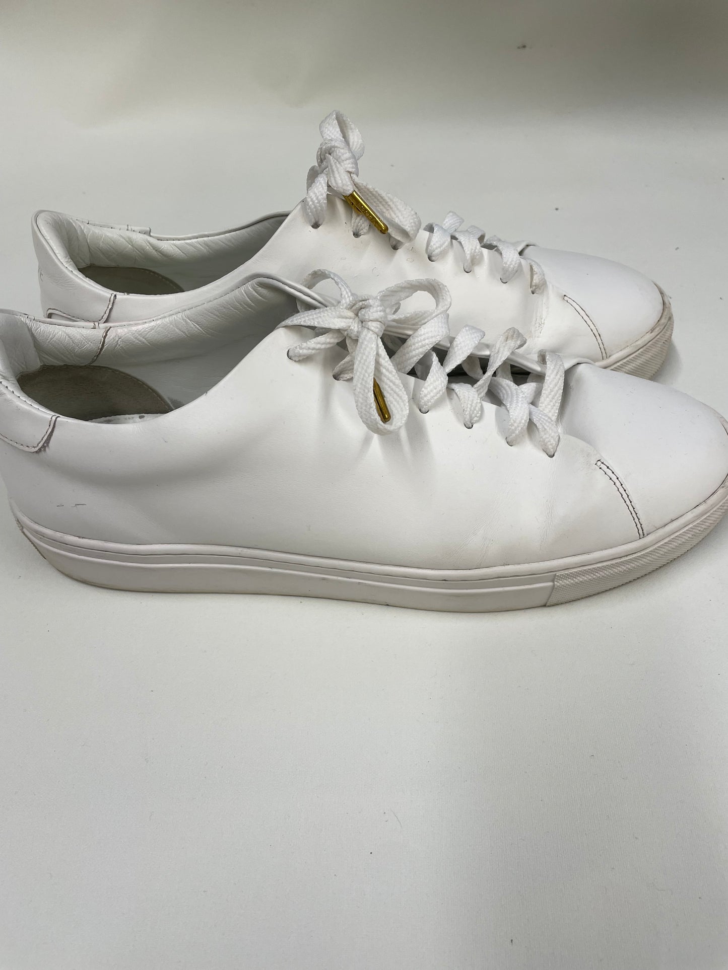 Arne White Pumps with Gold Tip Laces Size 11