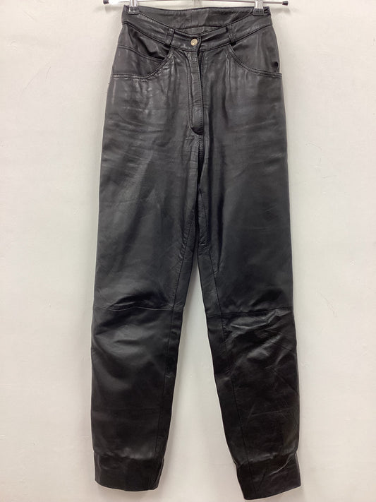Vintage 90’s Y2K Black Leather Pants Size Small 24” Waist