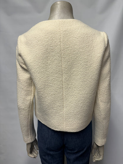 Maje White Wool and Cotton Blend Jacket 8