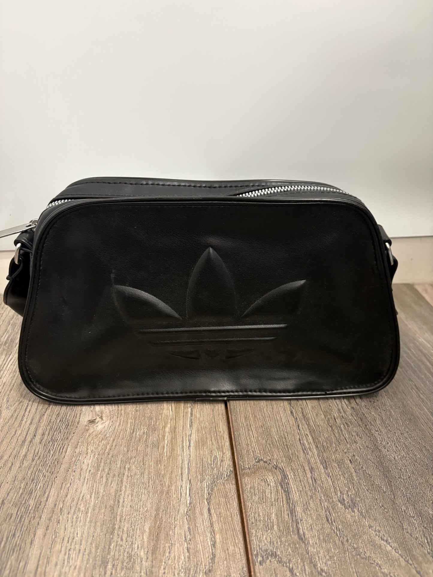 Adidas Originals Trefoil Black Leather Shoulder Bag