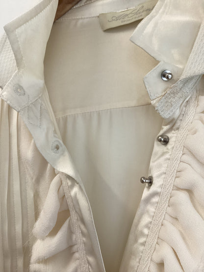 All Saints, White, Long Shirt, 100% Silk, Size 14