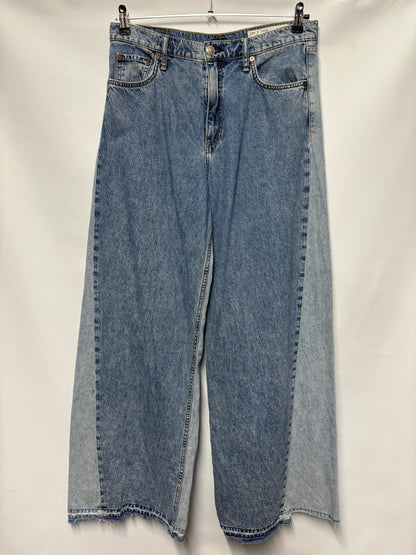 Rag and Bone Blue High Loose Flared Jeans 31