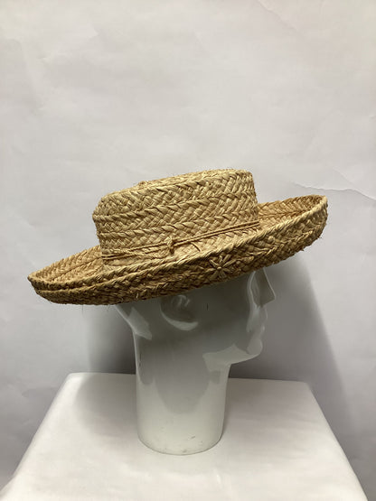 Helen Kaminski Raffia Straw Wide Classic Brim Hat OS