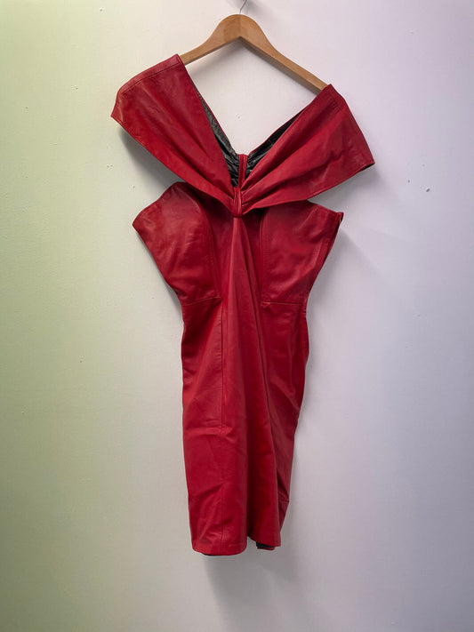 Vintage Jacques Sac Red Leather Dress