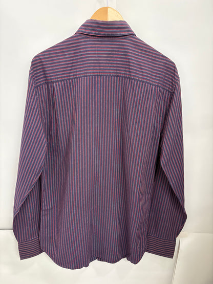 Emporio Armani Mens Blue/Red Long Sleeve Dress Shirt Size L
