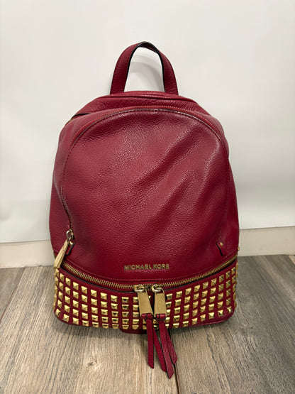 Michael Kors Rhea Red Leather Backpack