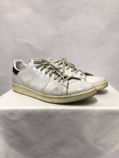 Adidas Originals White and Navy Leather Stan Smith Trainers 14