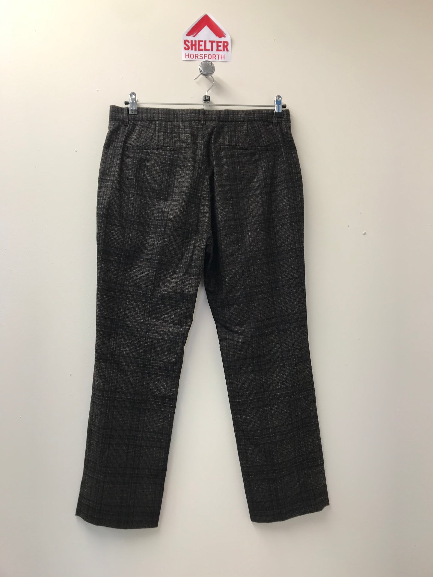 BNWT All Saints Brown Check Trousers Size 32