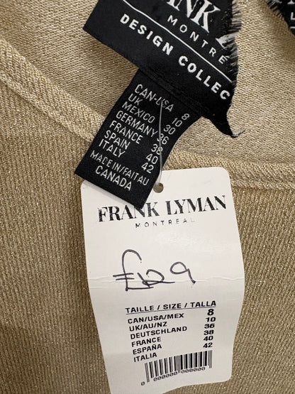 Frank Lyman Montreal Design Collection Metallic Gold Womens Shoulder Top Size 10 - BNWT