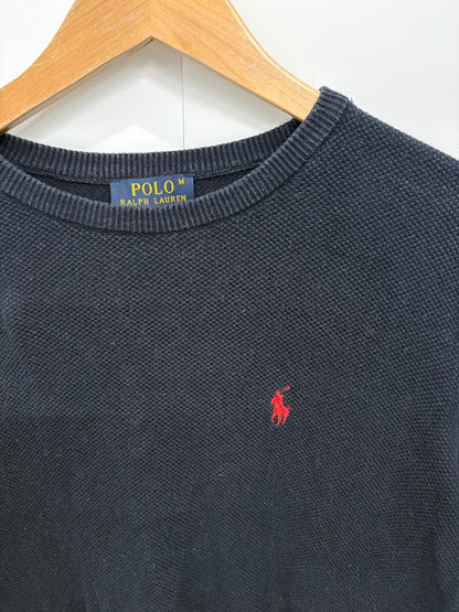 Polo Ralph Lauren Mens Dark Navy Cotton Jumper Size M