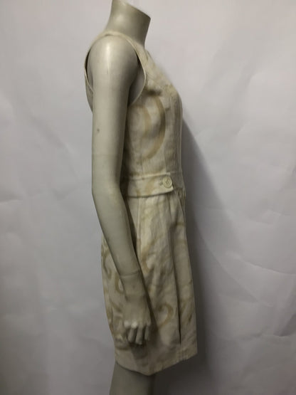 Valentino Roma Beige Paisley Linen Dress 40/8