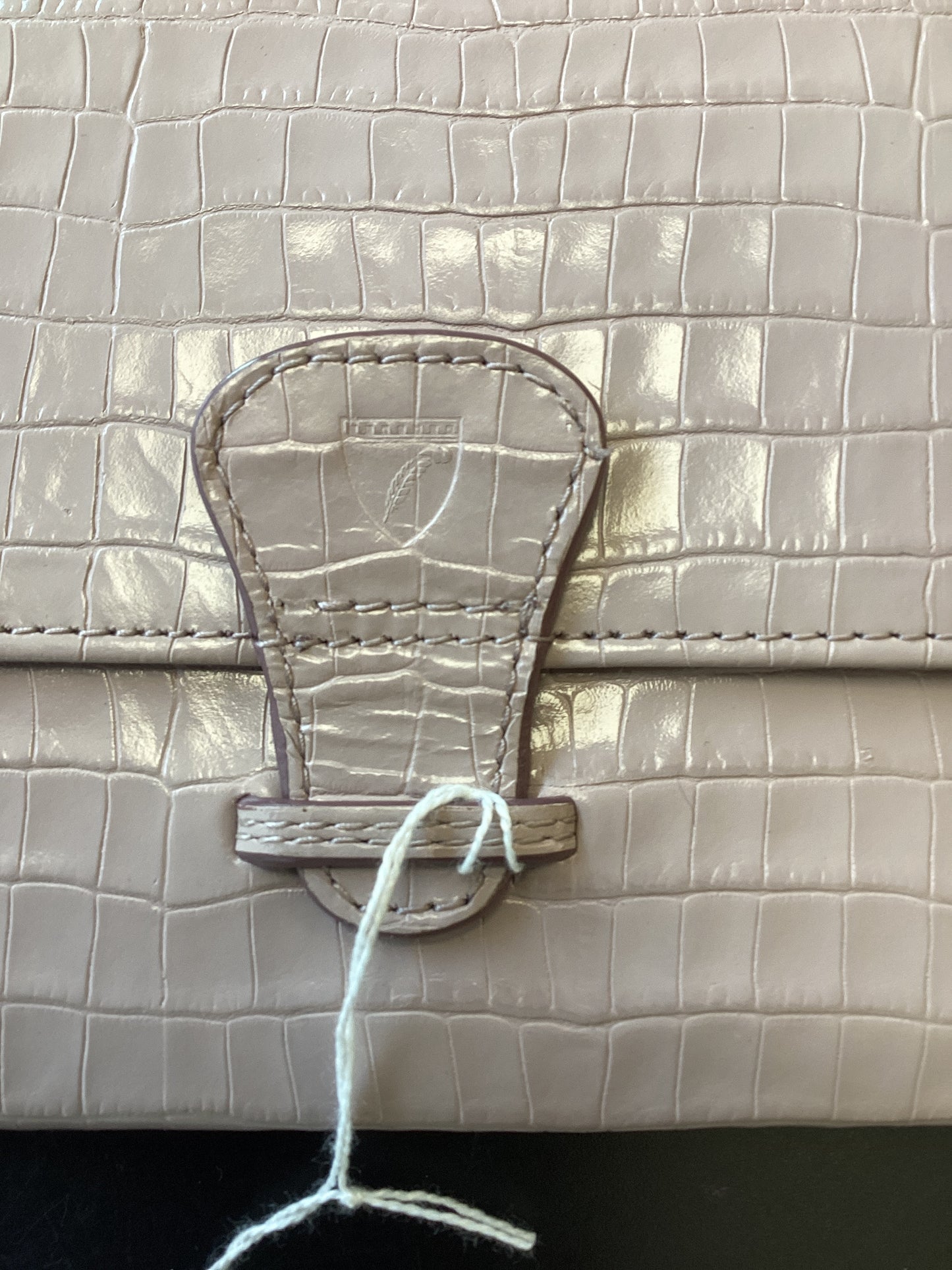 Aspinal of London  Crocodile embossed Travel Wallet Mauve