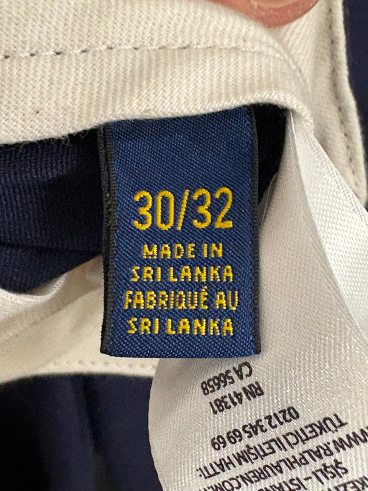 Polo Golf Ralph Lauren Mens Navy Performance Chino Trousers Size 30/32
