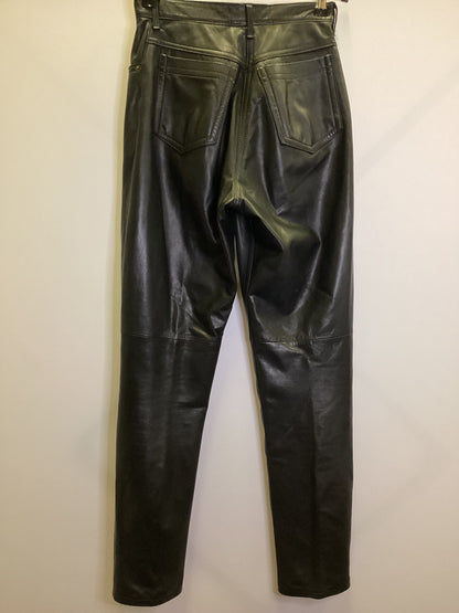 Vintage Next Black 100% Leather Trousers Size 10