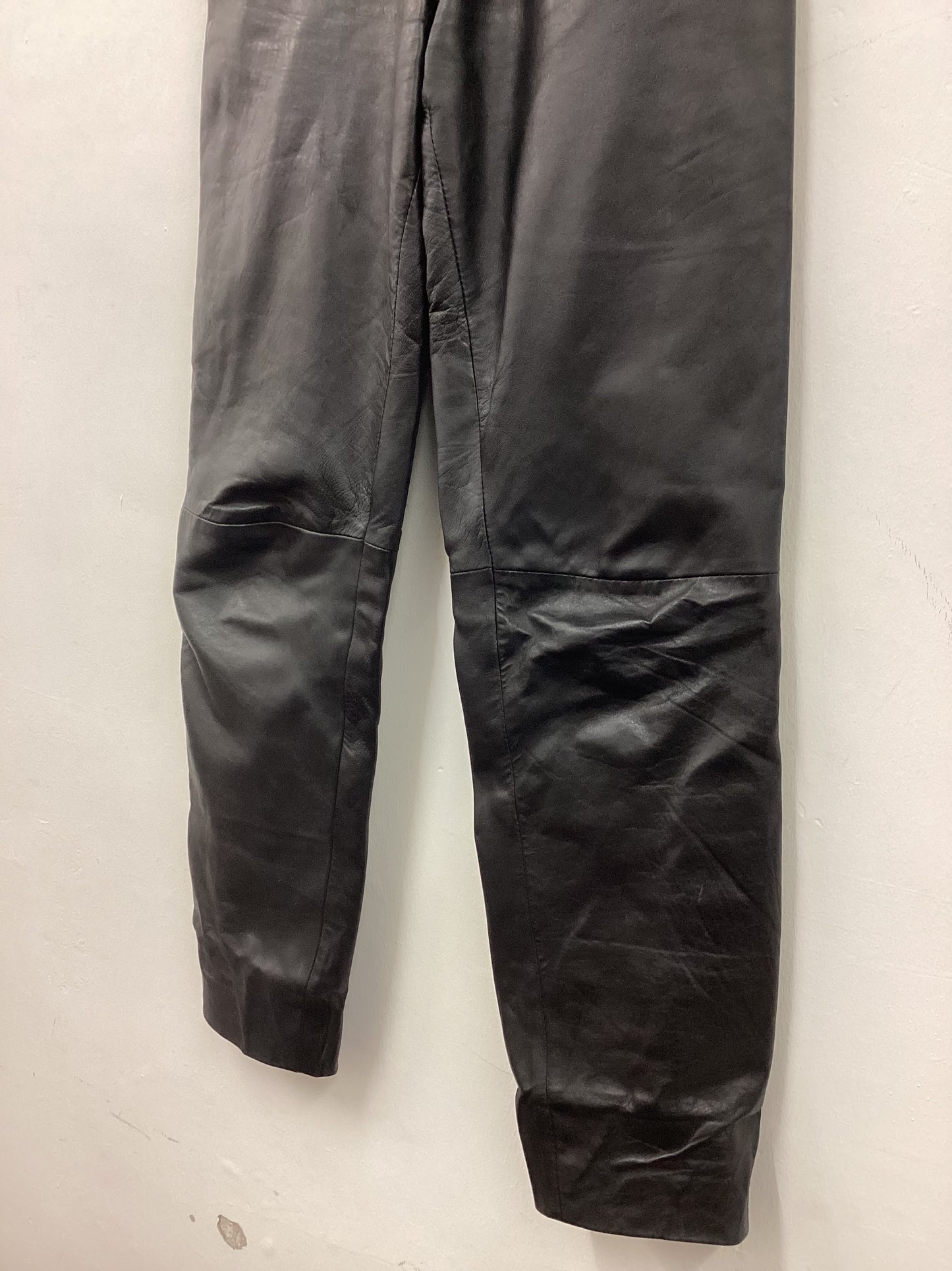 Vintage 90’s Y2K Black Leather Pants Size Small 24” Waist