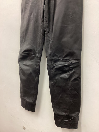 Vintage 90’s Y2K Black Leather Pants Size Small 24” Waist