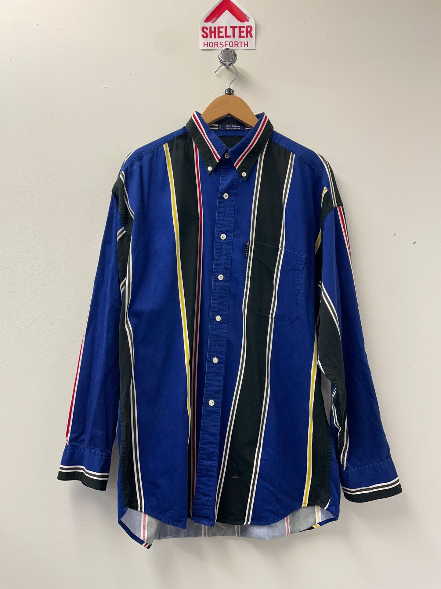 Vintage 90s Ralph Lauren Chaps Blue and Red Striped Shirt