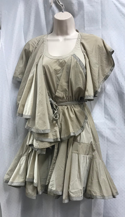 All Saints Size 6 Champagne Colour Ruffled Luscious  Dress