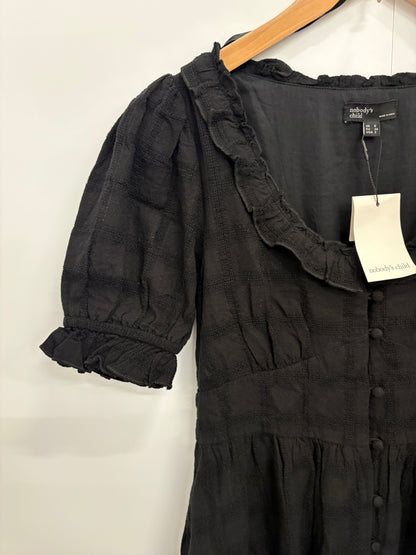 Nobody's Child Black Short-Sleeve Flossie Midi Dress Size 6 - BNWT