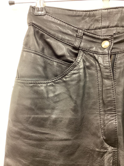 Vintage 90’s Y2K Black Leather Pants Size Small 24” Waist