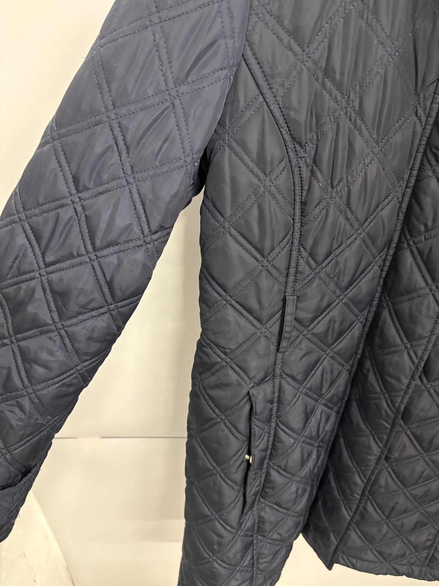 DKNY Women's Navy Blue Quilted Jacket Size 12 (US M)