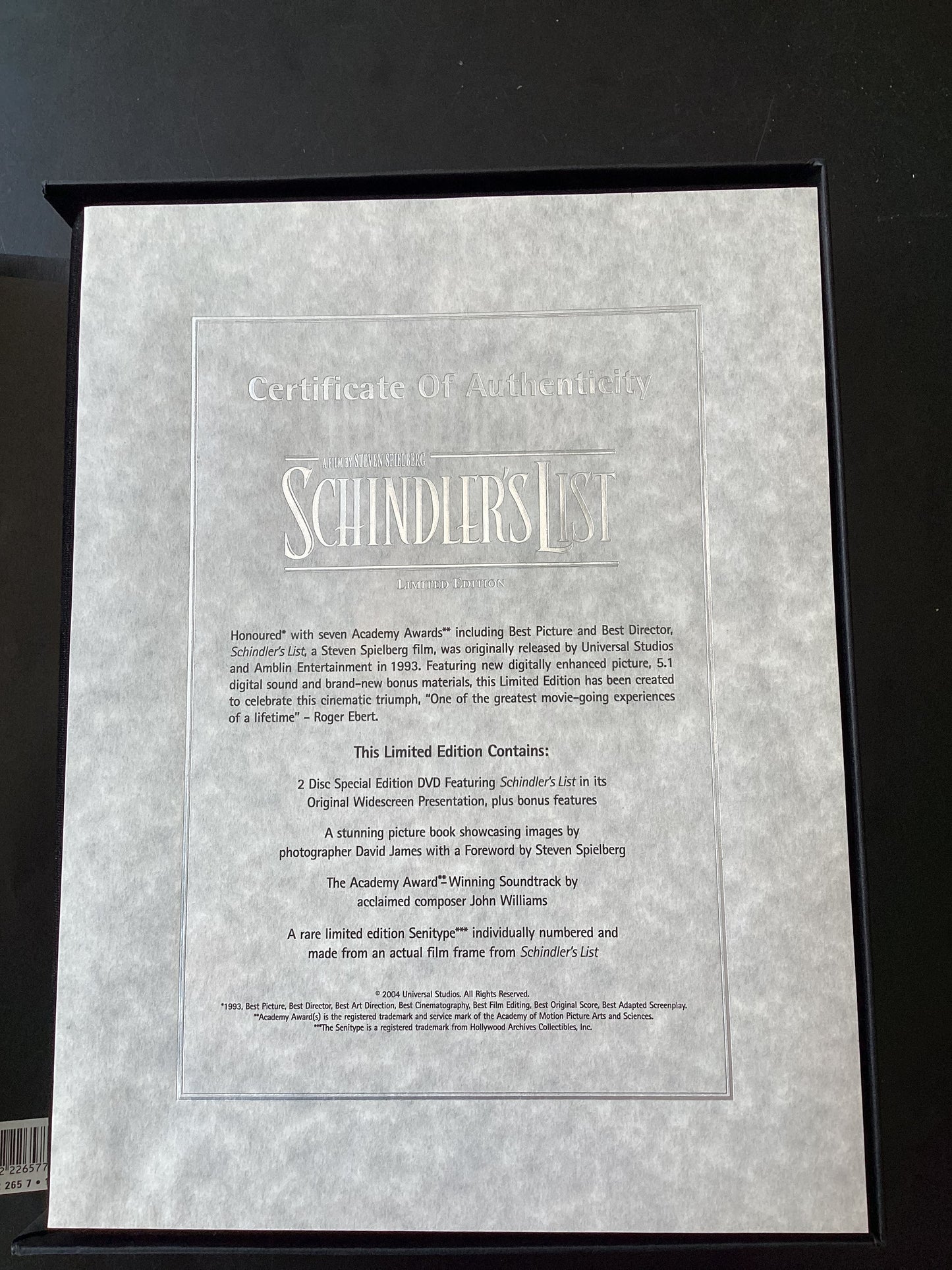 Schindler’s List  Limited Edition Media Box Set