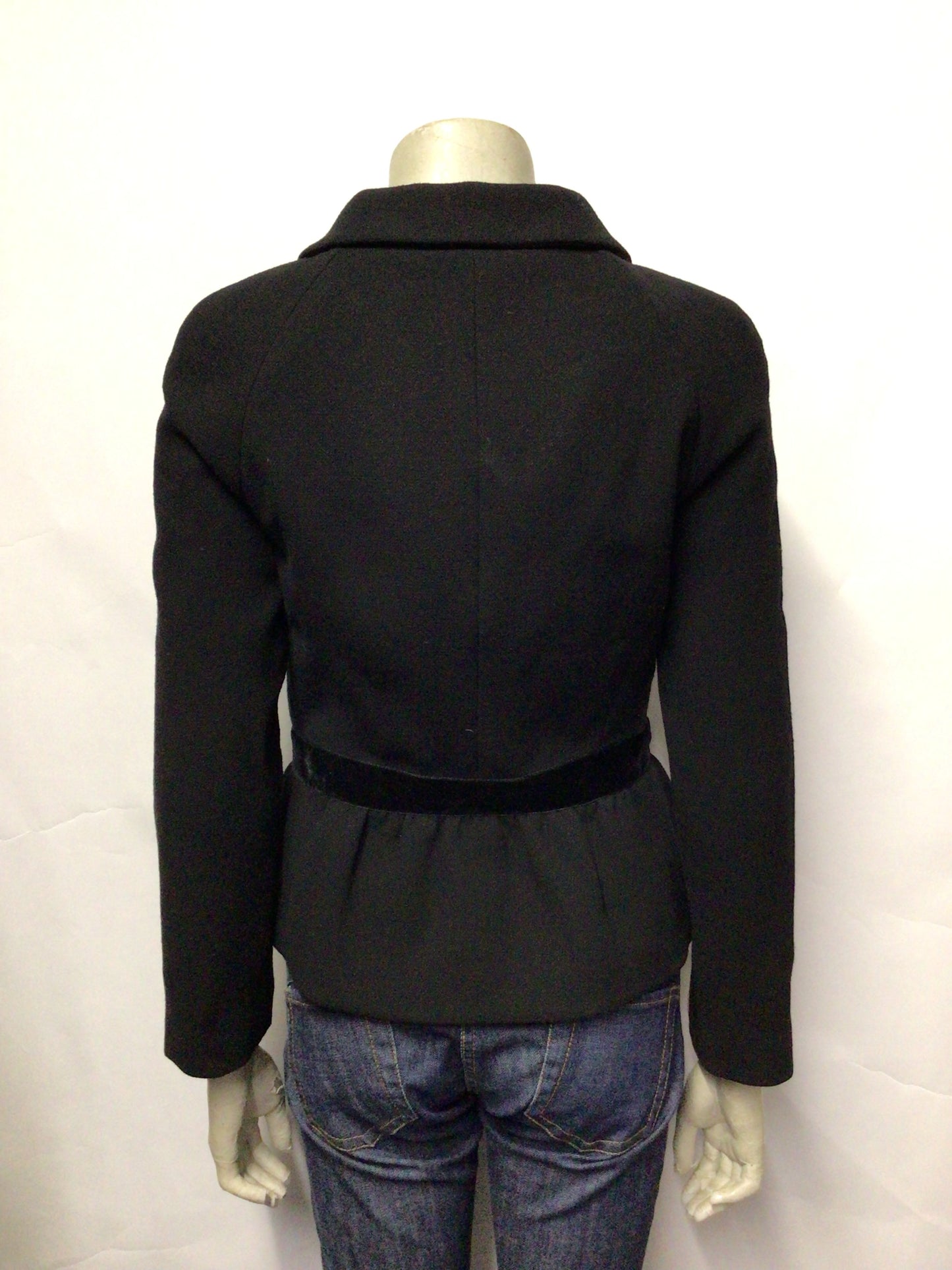 Luisa Spagnoli Black Wool Peplum Jacket 8