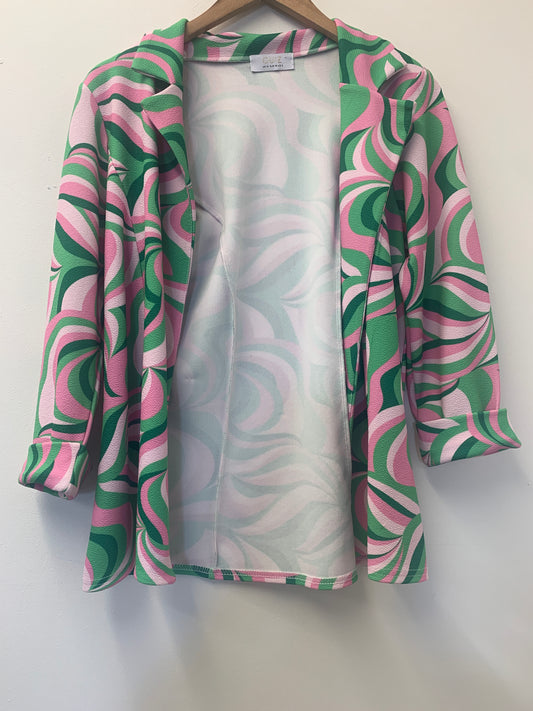 Quiz Retro Style Pink and Green Jacket size 10