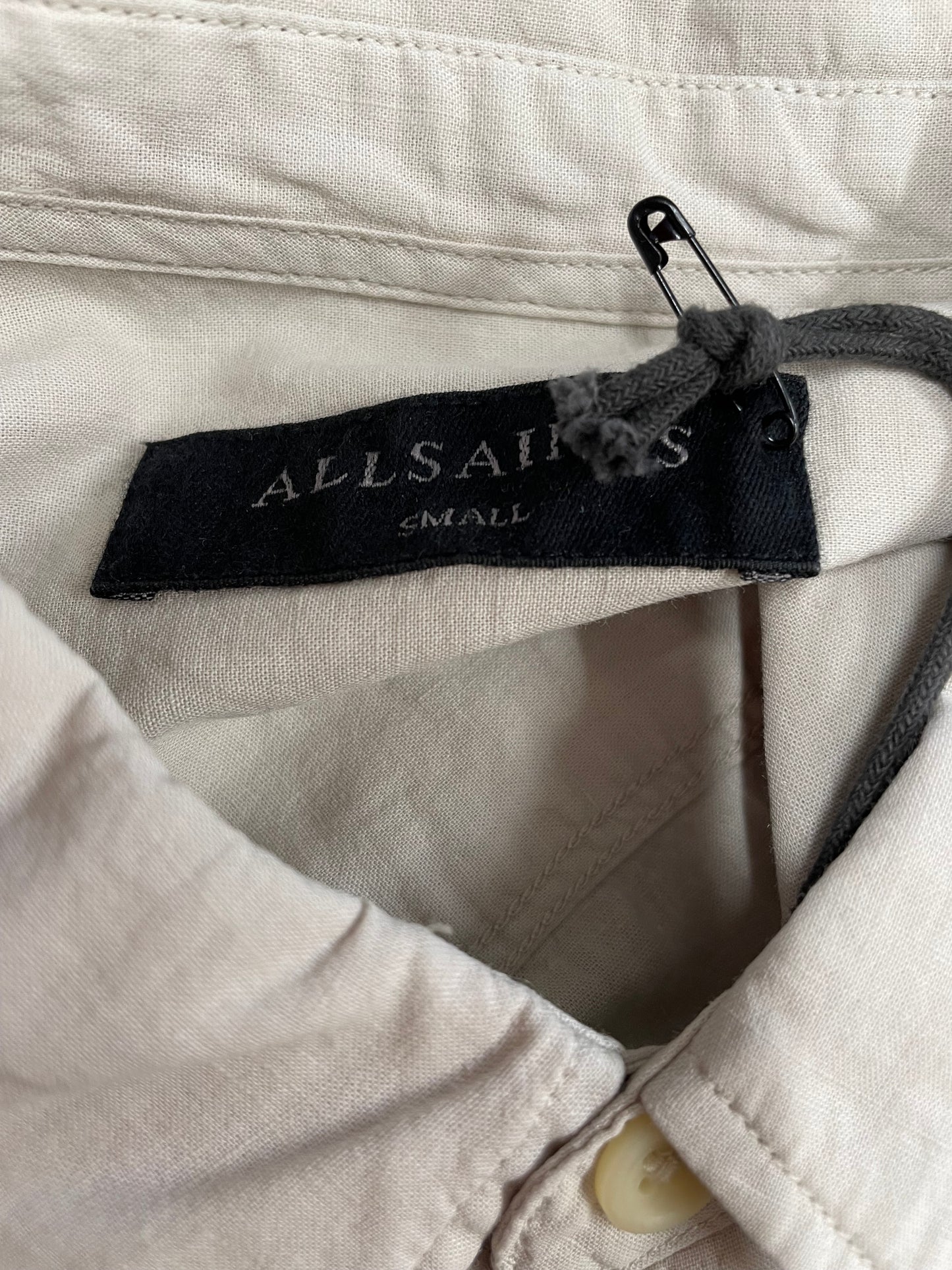 BNWT AllSaints Wayland SS Shirt Beige Size Small