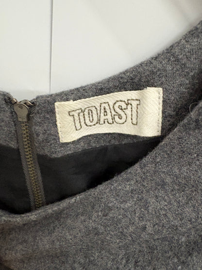 TOAST Grey Wool-Blend Womens Shift Dress Size 8
