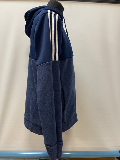 Adidas Blue and White Zip Hoodie XL