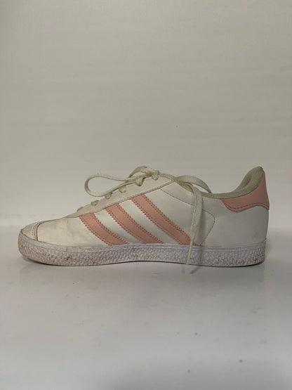 Adidas White and Pink Gazelle Trainers Size 4