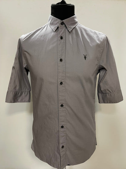 All Saints Grey Short Sleeve Shirt Small