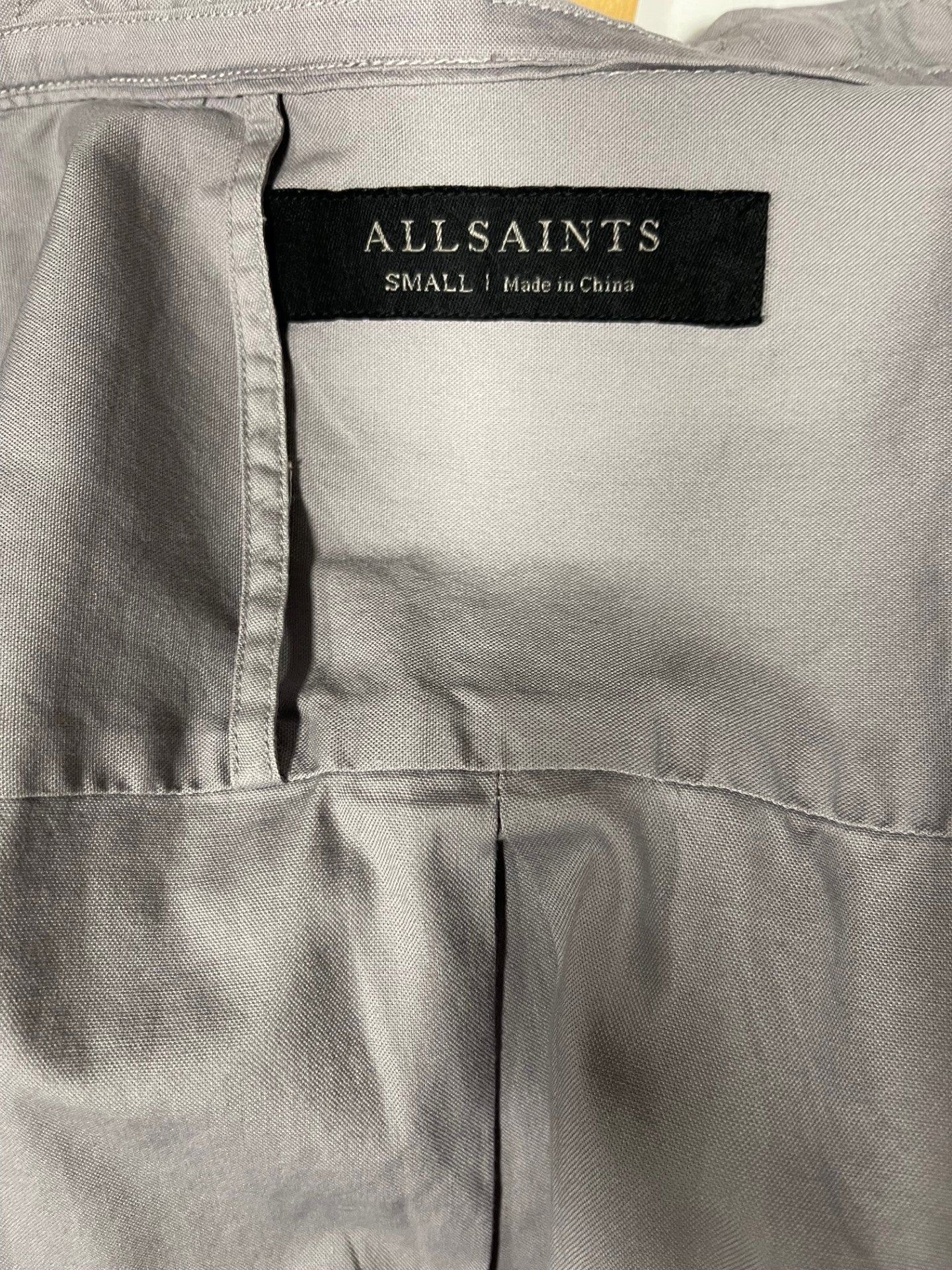 All Saints Grey Short Sleeve Shirt Small