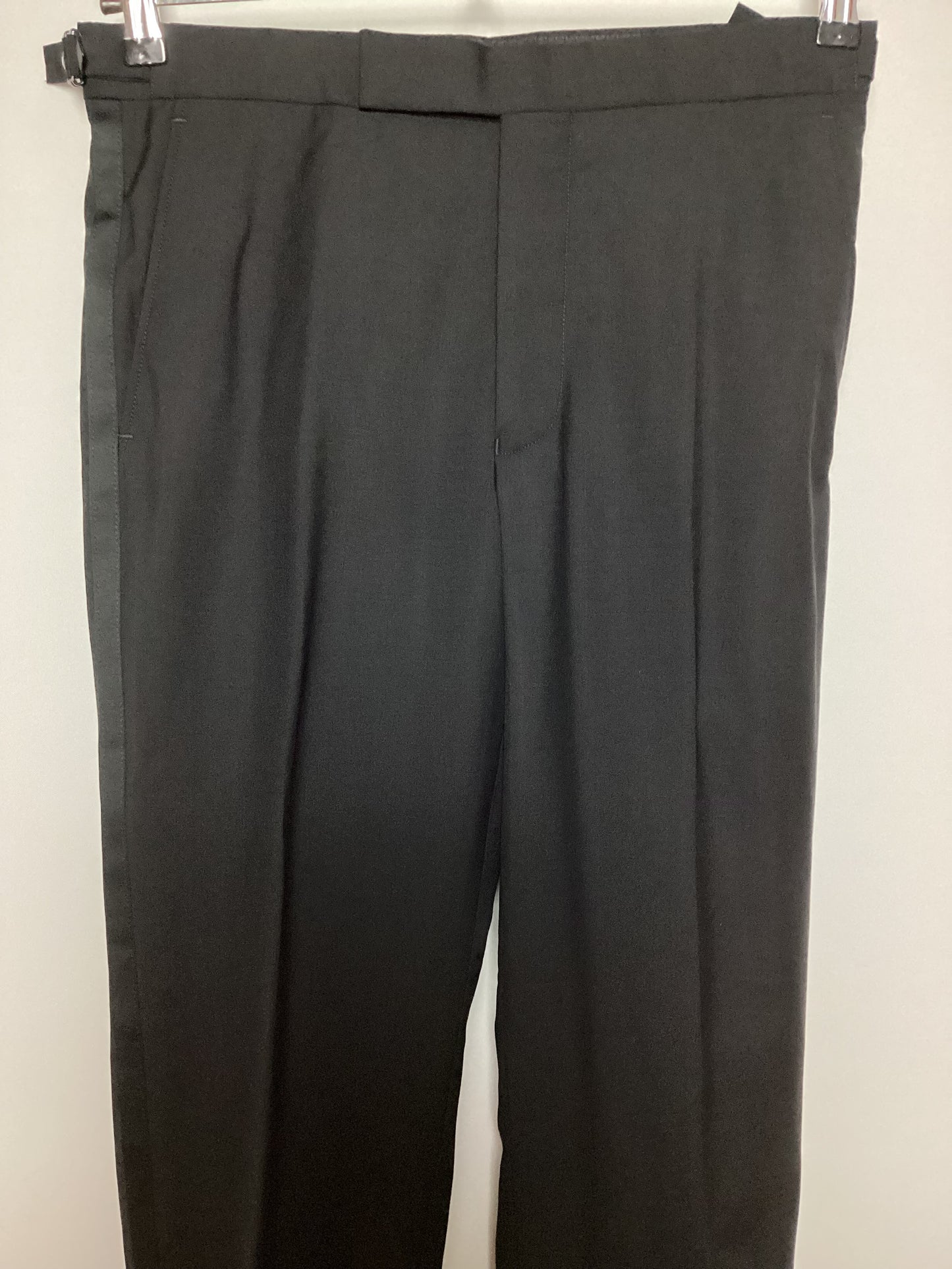 Richard James Savile Row Classic Wool and Mohair Black Trousers Size 32R