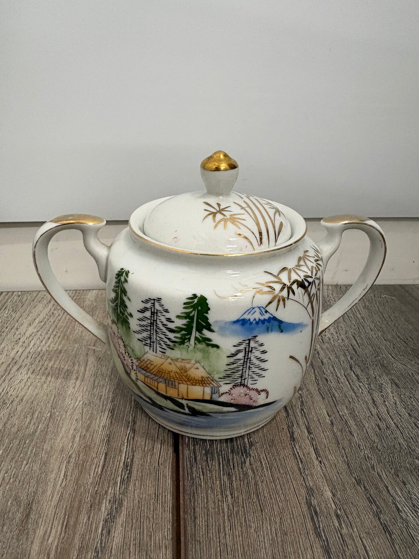 Vintage Kutani Japanese Eggshell Porcelain 21-Piece Teaset