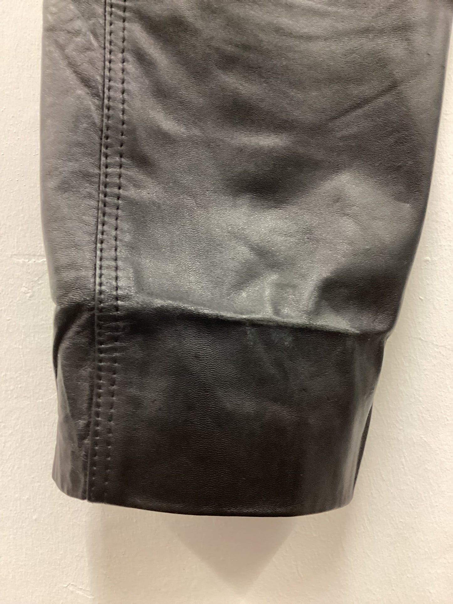 Vintage 90’s Y2K Black Leather Pants Size Small 24” Waist