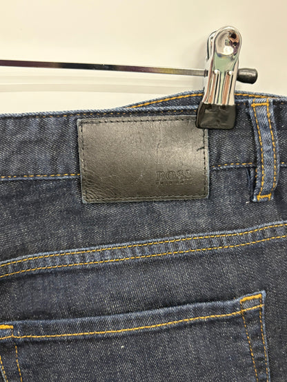 BOSS Green Hugo Boss Navy Stretch Mens Denim Jeans Size 36/32