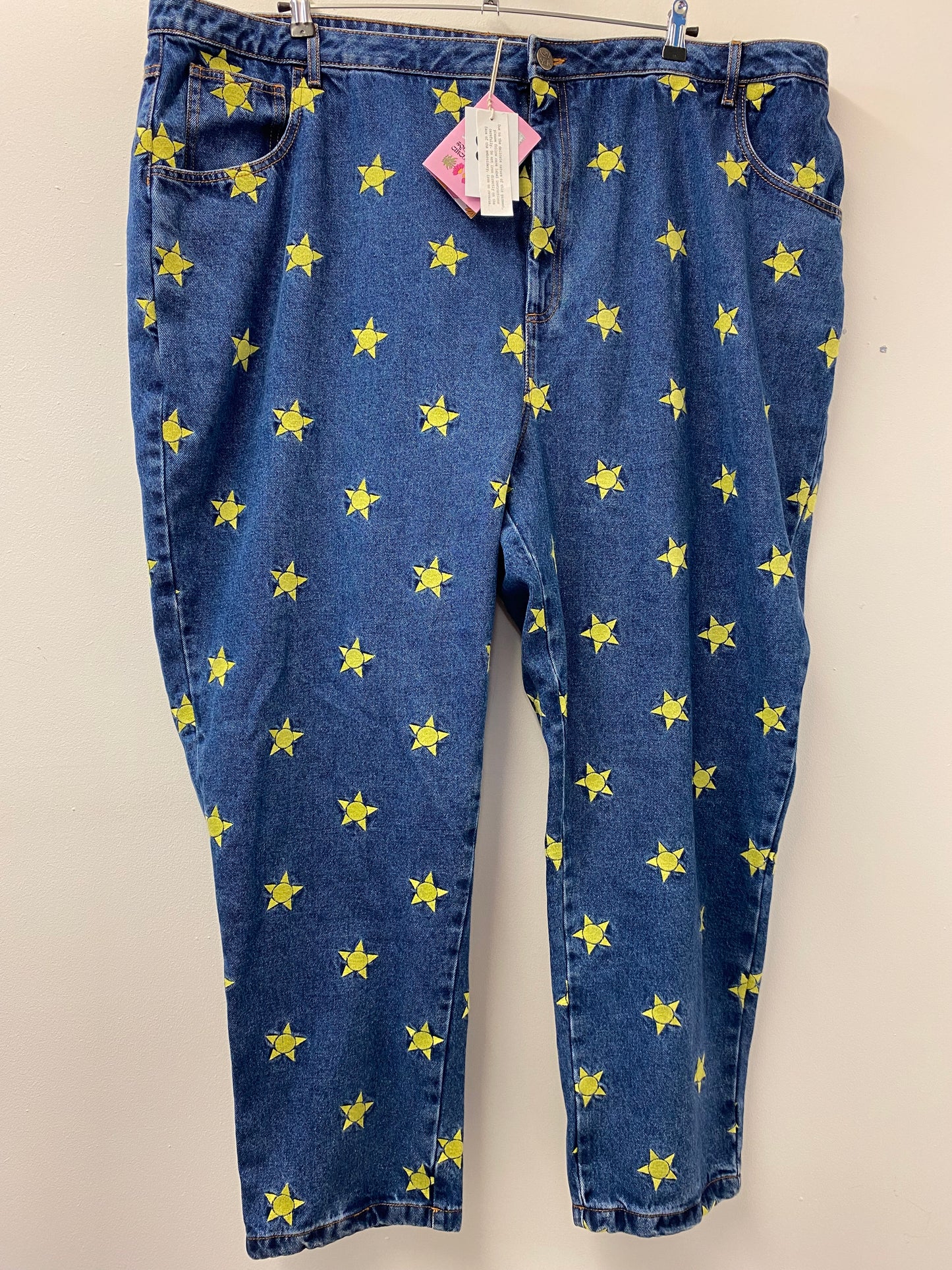 BNWT Lucy and Yak Dana Mom Jeans Organic Denim Solange Embroidery Size 50R