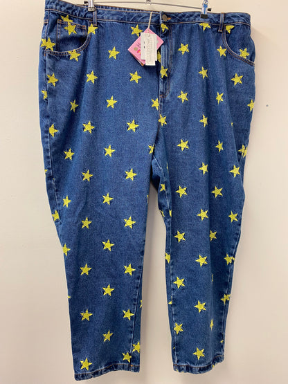 BNWT Lucy and Yak Dana Mom Jeans Organic Denim Solange Embroidery Size 50R