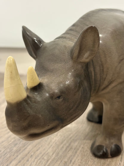 Vintage Melba Ware Ceramic Rhinoceros Figurine
